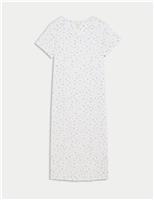 Body by M&S Cotton Modal Animal Print Long Nightshirt Grey Mix