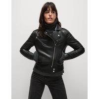 Petite Faux Leather Biker Jacket