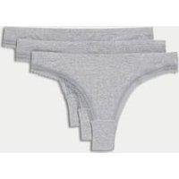 3pk Cotton Rich Ribbed Thongs