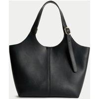 Faux Leather Shoulder Tote Bag