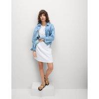 Linen Rich Round Neck Mini Shift Dress