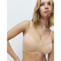 M&S Cotton Blend & Lace Non Wired Total Support Bra B-H Opaline