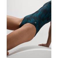 Tummy Control Printed Zip Up Swimsuit