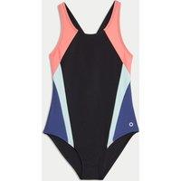 Goodmove Colourblock Swimsuit (6-16 Yrs) Black Mix