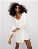 Pure Cotton Floral Mini Beach Dress