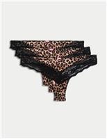 3pk Animal Print Thongs