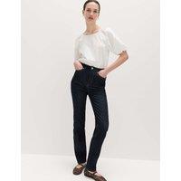 M&S Magic Shaping High Waisted Straight Leg Jeans Indigo Mix