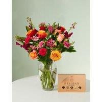 Roses Bright Bouquet with Belgian Chocolates