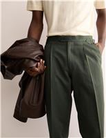 Tailored Fit Twill Cotton Linen Trousers