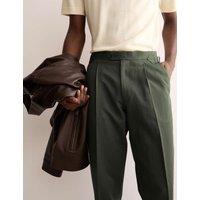 Tailored Fit Twill Cotton Linen Trousers