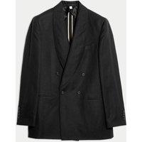 Tailored Linen Wool Blend Jacket with Silk