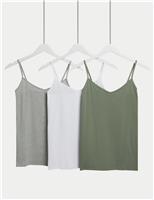 3pk Cotton Rich Strappy Vests