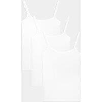 M&S 3pk Cotton Rich Lace Trim Vests White