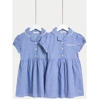 2pk Girls Plus Fit Gingham School Dresses (2-15 Yrs)