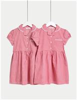 2 Pack Girls Plus Fit Gingham School Dresses (2-15 Yrs)
