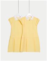 2 Pack Girls Cotton Rich Gingham School Dress (2-14 Yrs)