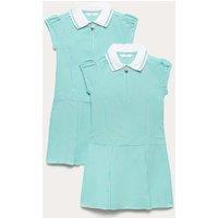 M&S 2 Pack Girls' Gingham School Dress (2-14 Yrs) Green