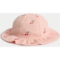 Kids Pure Cotton Cherry Sun Hat (0-3 Yrs)