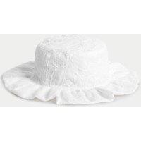 M&S Kids' Cotton Rich Embroidered Sun Hat (0-3 Yrs) White
