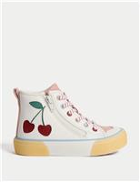 Kids Cherry High Tops Trainers (4 Small - 2 Large)