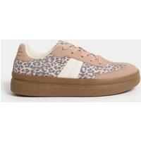 Kids Flatform Animal Print Trainers (1 Large - 6 Large)