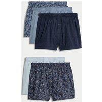 5pk Pure Cotton StayNew Floral Woven Boxers