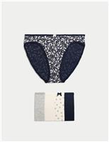 M&S 5pk Cotton Lycra High Leg Knickers Grey Mix