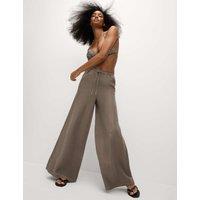 Pure Linen Palazzo Trousers