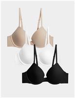 3pk Wired Plunge T-Shirt Bras A-E
