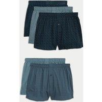 5pk Pure Cotton Foulard Woven Boxers