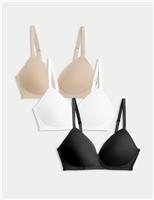 3pk Non Wired T-Shirt Bras A-E