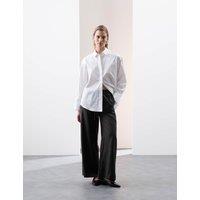 Lyocell Rich Wide Leg Trousers with Wool