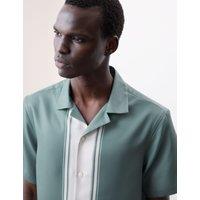 Striped Cuban Collar Shirt