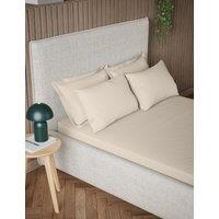 M&S Pure Cotton 300 Thread Count Fitted Sheet Neutral