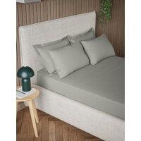 M&S Pure Cotton 300 Thread Count Extra Deep Fitted Sheet Light Grey