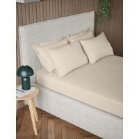 M&S Pure Cotton 300 Thread Count Extra Deep Fitted Sheet Neutral
