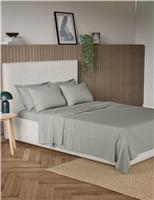M&S Pure Cotton 300 Thread Count Flat Sheet White