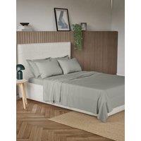 M&S Pure Cotton 300 Thread Count Flat Sheet Light Grey