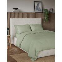 M&S Pure Cotton 300 Thread Count Bedding Set Sage