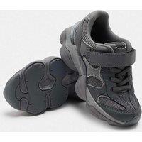 M&S Kids' Chunky Freshfeet Riptape Trainers (4 Small - 3 Large) Grey