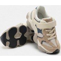 M&S Kids' Chunky Freshfeet Riptape Trainers (4 Small - 3 Large) Neutral