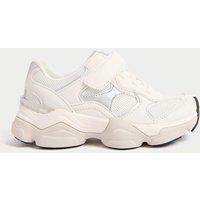 M&S Kids' Chunky Freshfeet Riptape Trainers (4 Small - 3 Large) White