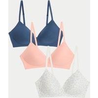 3pk Cotton Non Wired Full Cup T-Shirt Bra A-E