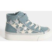Kids Denim Star High Top Trainers (4 Small - 2 Large)