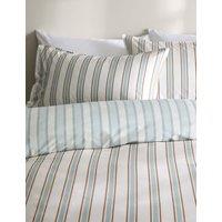M&S Cotton Rich Striped Bedding Set Blue Mix