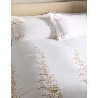 M&S Pure Cotton Tamsin Trailing Blossom Bedding Set Honey Mix