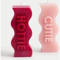 Set of 2 Hottie & Cutie Pillar Candles