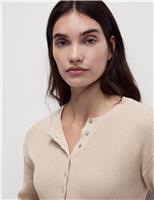 Ribbed Crew Neck Cardigan