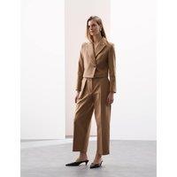 Barrel Leg Trousers with Wool