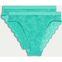 2pk Cleo Lace High Waisted High Leg Knickers